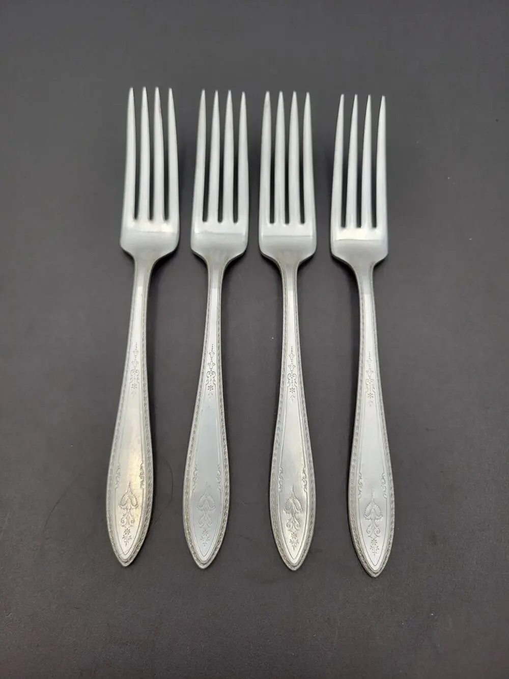 1847 Rogers Bros ARGOSY Set 4 Dinner FORK Silver Plate 1926 Flatware